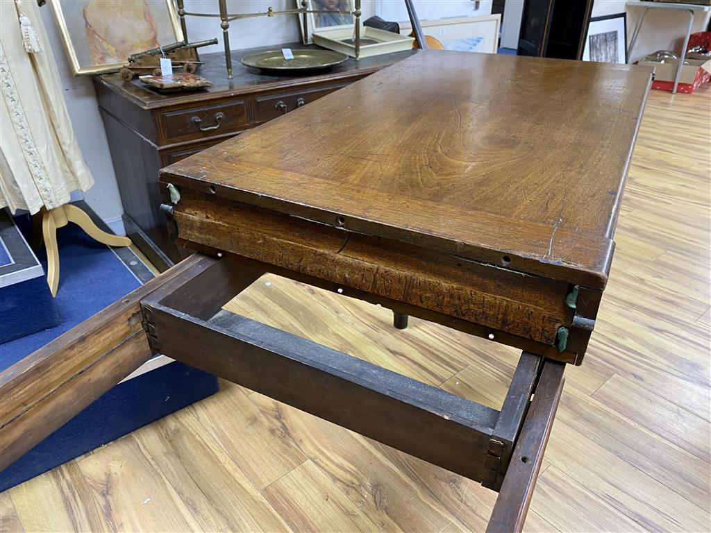 An early Victorian mahogany bagatelle table, width 120cm, depth 64cm, height 90cm